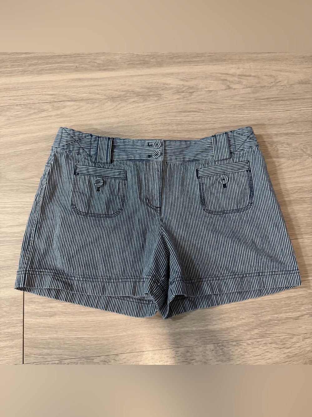 Ann Taylor Loft,  Pinstripe Railroad Stripe Shorts | Women’s 8